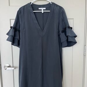 Elegant Black Ruffle Sleeve Dress